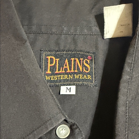 Plains Western Wear Men's Black Button Down Shirt - Picture 2 of 8